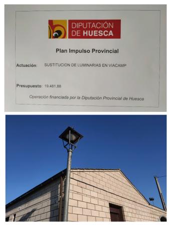 Obra de Sustitución de luminarias en Viacamp subvencionada por el PIP 2024